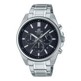 Edifice Men's Watch Analog Black Dial with Silver Stainless Steel Band, EFV-650D-1AVUDF